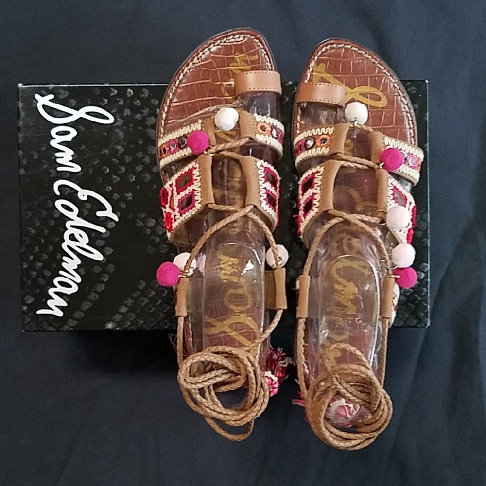 LNWB Sam Edelman Gretchen Camil/Pink Lea Sandals